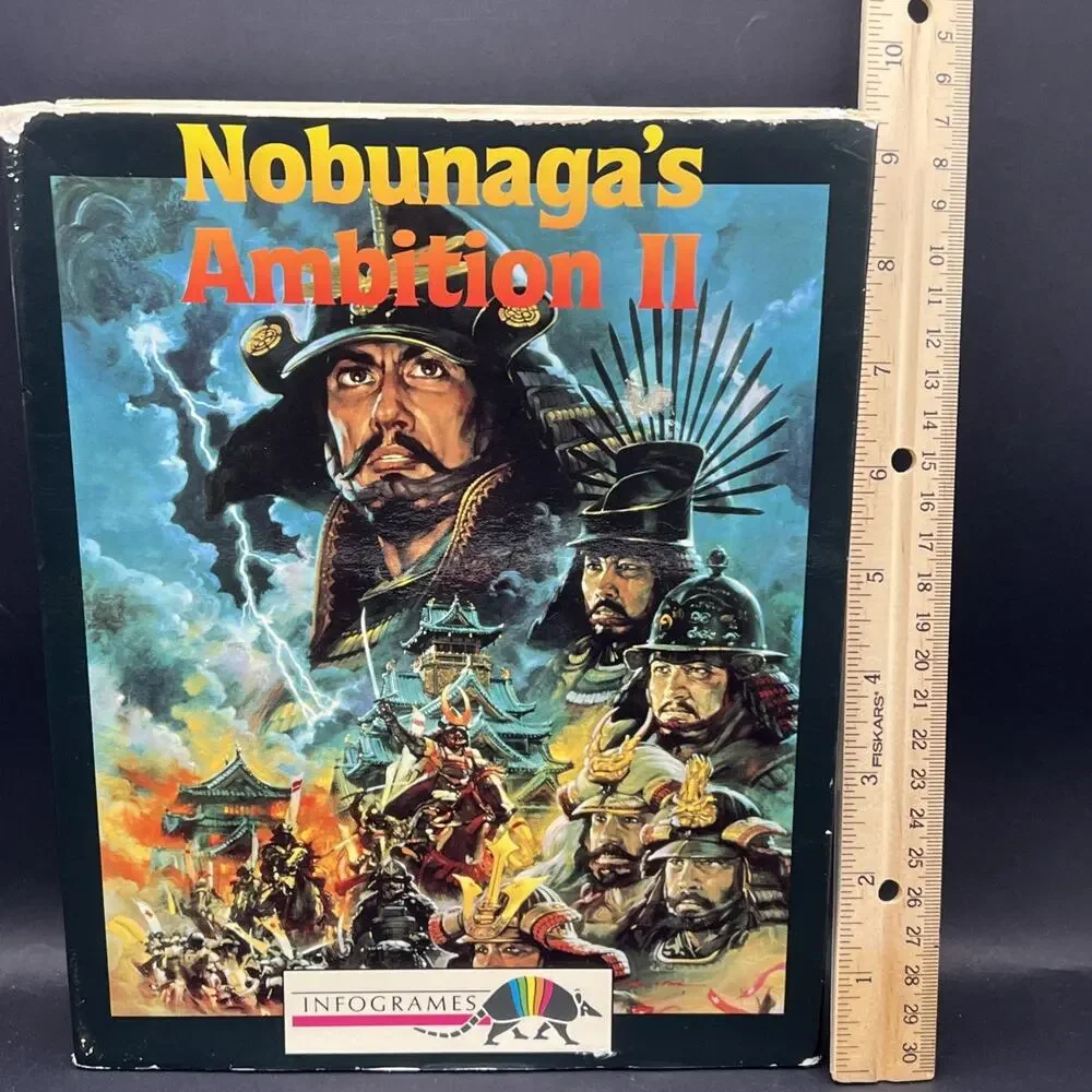 Nobunaga’s Ambition II PC Big Box IBM MS-DOS 1991 Infogrames Complete 3.5 2 Disk
